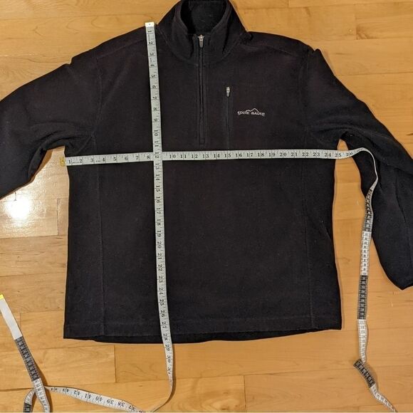 Eddie BAUER Half Zip Black Fleece Polartec Pull Size L @M - Picture 7 of 7